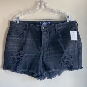 Hollister High Rise Ripped Mom Shorts Size 34
